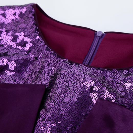 PE824斯尔丽24春夏新品礼服系列拼接闪亮柔软亮片连衣裙 商品图4