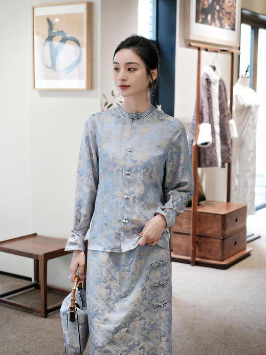 盛唐牡丹 | 真丝提花串珠琵琶扣半裙 商品图5