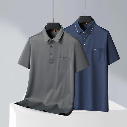 【冰丝高弹】【新款DWP】大依优型大码短袖Polo衫翻领加肥加大男士大号弹力透气舒适夏季半袖 商品图1