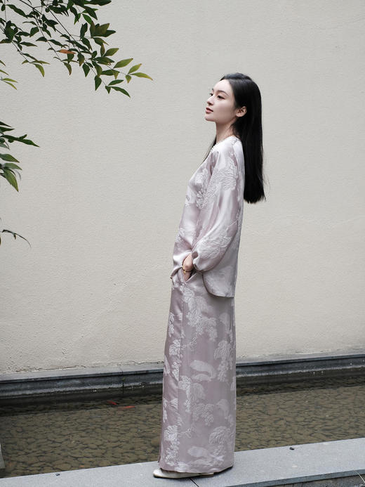 盛唐牡丹 |真丝冠乐绉松鼠葡萄纹半裙 商品图9
