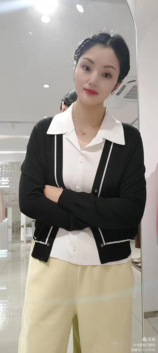 斯兰 衬衫领针织套头背心打底488819 商品图3