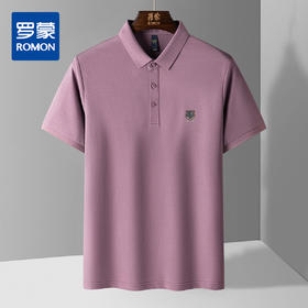 【含桑蚕丝】罗蒙男士烫钻polo衫男短袖男夏季薄款男士短袖t恤男体恤