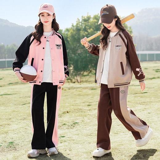 女童棒球服套装春秋装2024新款女大童洋气时髦儿童网红运动两件套 商品图1