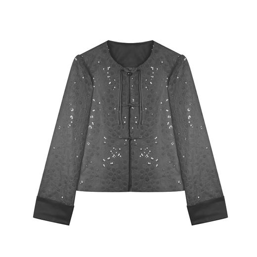 【破价】【参加华伦天奴活动同款】“白茶” 新中式印花盘扣外套9A11W030 商品图1