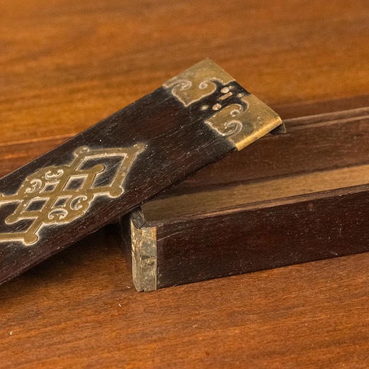 清 紫檀方胜纹文房盒 商品图1