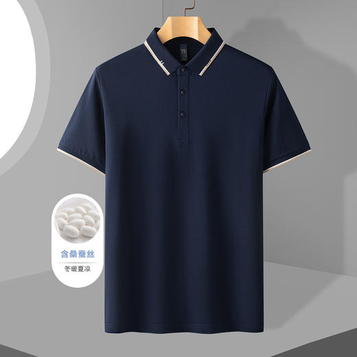 罗蒙男士夏季商务男士t恤短袖polo衫舒适男polo衫短袖 商品图2
