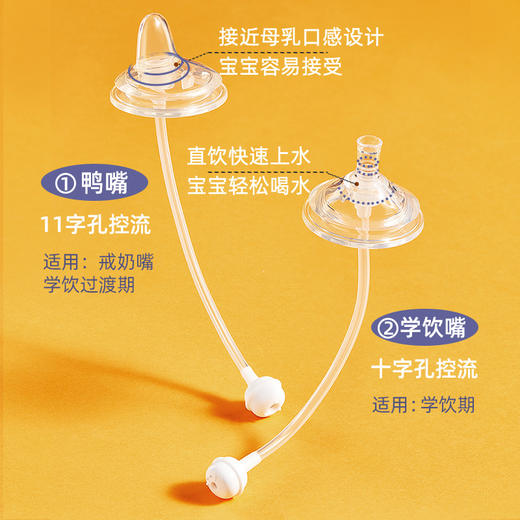 适配新安怡奶瓶吸管配件宽口径学饮鸭嘴通用重力球奶瓶盖把手柄 商品图3