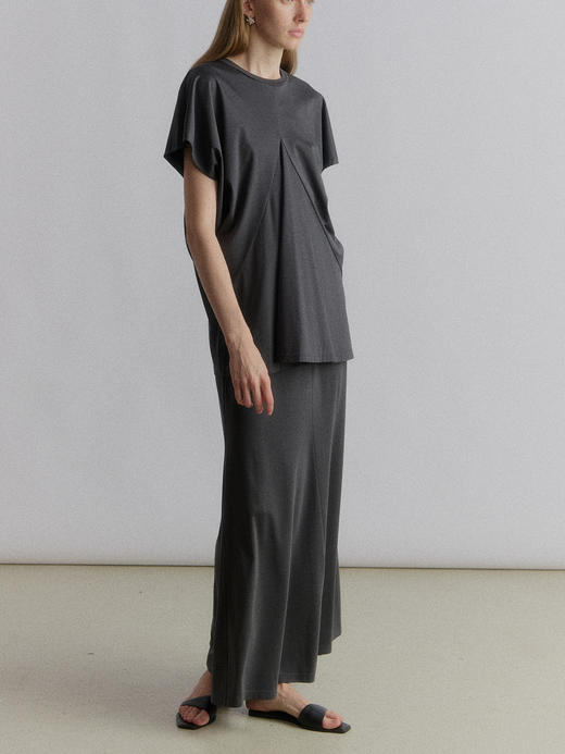 VC｜SS24122 Lou draped jersey top [ 短袖上衣 黄 / 灰 ] 商品图1