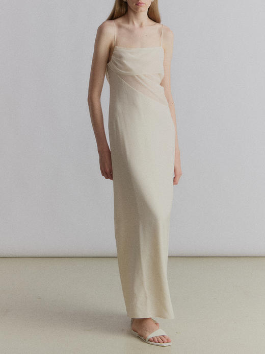 VC｜SS24070 Asti layred dress [ 吊带连衣裙 卡其 / 白 ] 商品图0