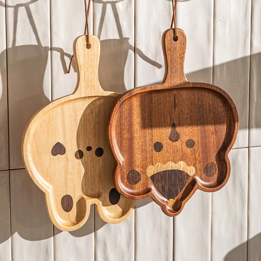 摩登主妇动物派对卡通木质托盘小吃零食盘家用下午茶甜品点心餐盘 商品图1