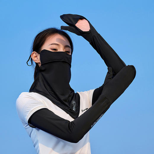 【升级护眼角防晒口罩护颈 夏防紫外线薄款】透气遮脸遮阳面纱 防晒面罩 商品图4