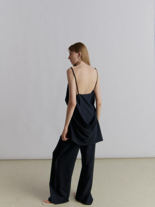 VC｜SS24071 Esha draped top [ 吊带上衣 深蓝 / 米 ] 商品图3
