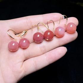 玉美人菲菲*S925玛瑙圆珠耳坠约12mm*