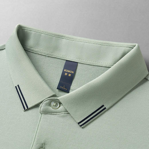 【含桑蚕丝】罗蒙夏季男士商务polo衫男短袖男夏季薄款绣花冰丝t恤男短袖 商品图4