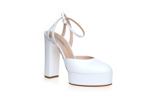 豪麟名鞋CASADEI女鞋半凉鞋羊皮革C734092B白色 商品图0