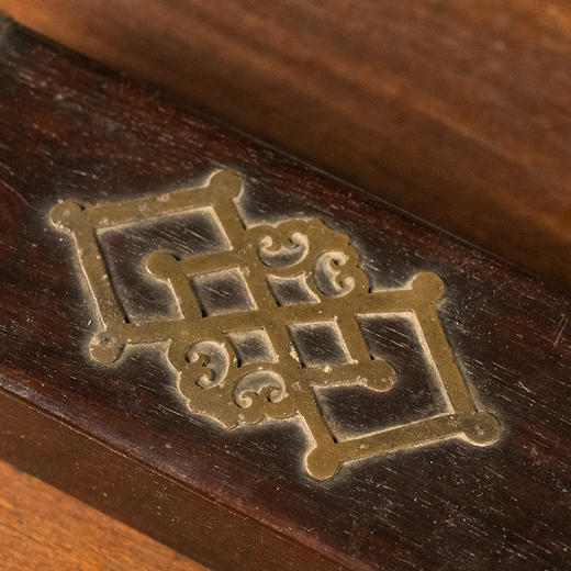 清 紫檀方胜纹文房盒 商品图2