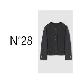 N°28 时尚气质女装圆领短款毛呢外套8352D773