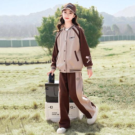 女童棒球服套装春秋装2024新款女大童洋气时髦儿童网红运动两件套 商品图2