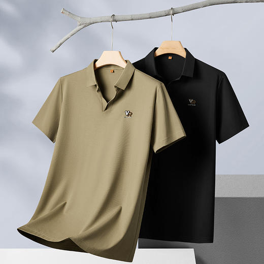 【新款DDP】大依优型大码翻领短袖Polo衫V领加肥加大男士大号弹力透气舒适夏季半袖 商品图1