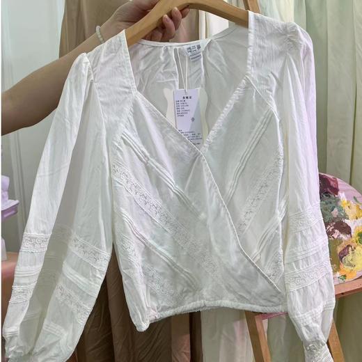 鸡心领灯笼袖衬衫S23CC049 商品图0