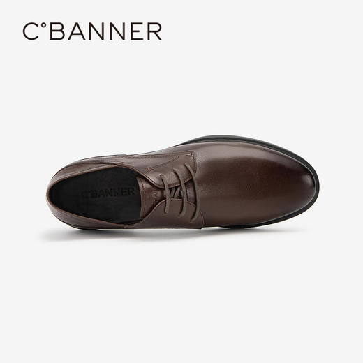 千百度男鞋英伦风男士休闲商务真皮正装黑色皮鞋夏季舒适A24115852 商品图2