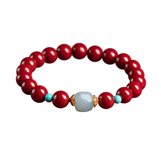 天然和田玉转运珠朱砂手串 商品图4