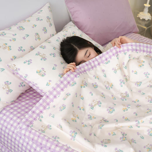 自然醒全棉棉花夏被薄款可水洗单双人13372全棉被芯新疆棉夏凉被LFS 商品图5