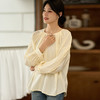 芳外2026春季新款气质休闲纯色衬衫白色V领薄款灯笼袖上衣1333 商品缩略图4