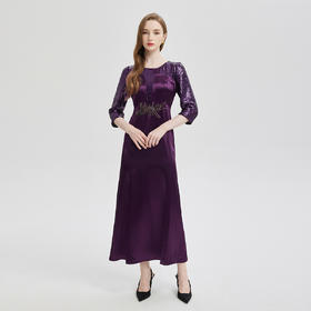 PE824斯尔丽24春夏新品礼服系列拼接闪亮柔软亮片连衣裙