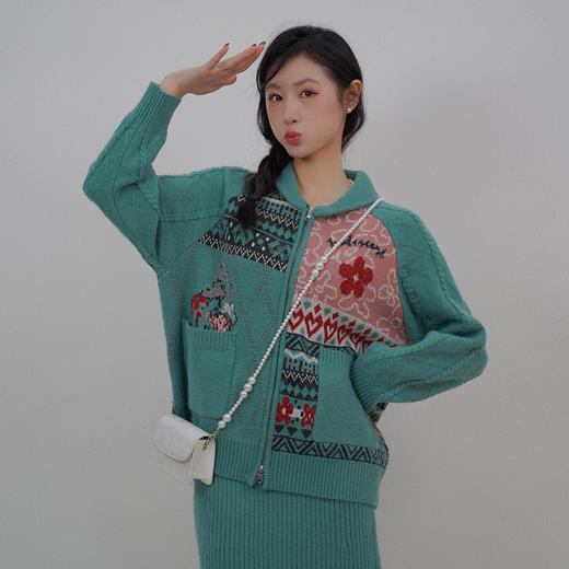 两三事随行欢脱冬季新款复古不对称毛织高腰半身裙长裙 商品图2