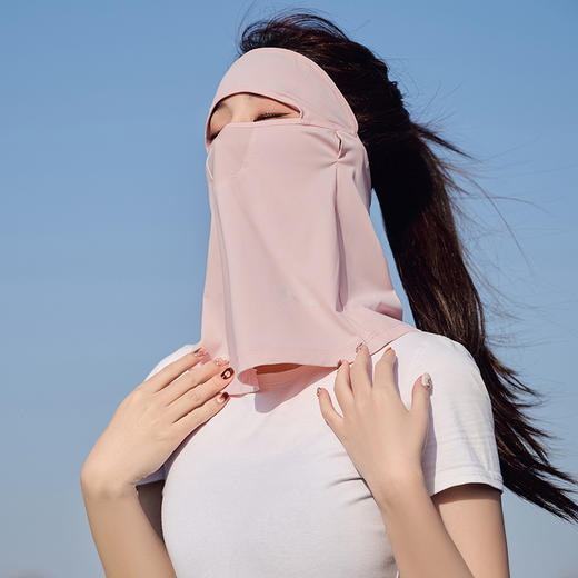 【防晒口罩女 夏季开车遮阳面纱】防紫外线 薄款透气锦纶 遮全脸冰丝面罩 商品图7