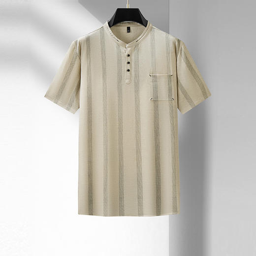 【新款DDA】大依优型大码短袖Polo衫立领加肥加大男士大号弹力透气舒适夏季半袖透气中式 商品图0