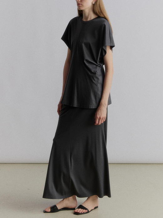 VC｜SS24122 Lou draped jersey top [ 短袖上衣 黄 / 灰 ] 商品图3