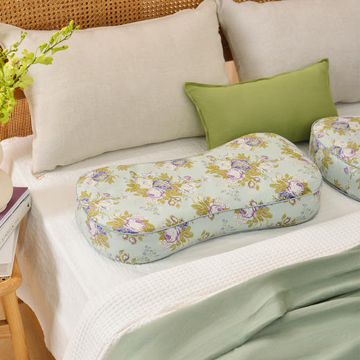 法式玫瑰系列曲线枕荞麦壳枕头护颈椎病荞麦皮睡眠四季 商品图0