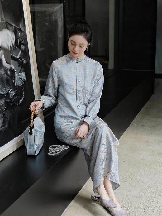 盛唐牡丹 | 真丝提花串珠琵琶扣半裙 商品图4