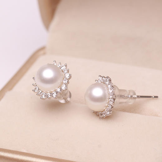 美裕 淡水珍珠耳钉6-7mm 107195Z 商品图3