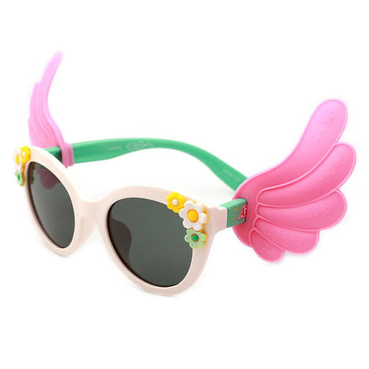 安比小翅膀可爱造型儿童太阳镜2-10岁女童墨镜防紫外线防强光遮阳镜21255 商品图1