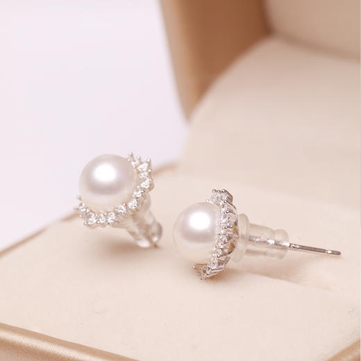 美裕 淡水珍珠耳钉6-7mm 107195Z 商品图1