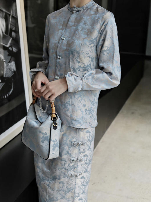 盛唐牡丹 | 真丝提花串珠琵琶扣半裙 商品图3