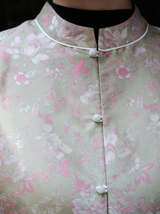 盛唐牡丹 |宋锦海棠纹对襟马甲 商品图6