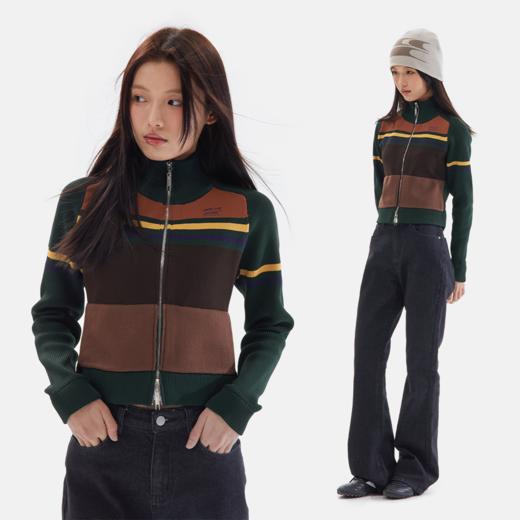 CryingCenter 复古拼接罗纹短款针织夹克男女同款 情侣 哭喊中心 商品图0