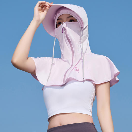 【防紫外线 防晒面罩女士 遮阳口罩骑车】夏季面纱护颈全脸 透气防晒面罩 商品图1