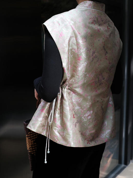 盛唐牡丹 |宋锦海棠纹对襟马甲 商品图11