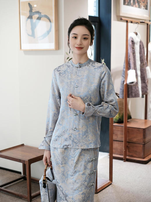 盛唐牡丹 | 真丝提花串珠琵琶扣半裙 商品图8