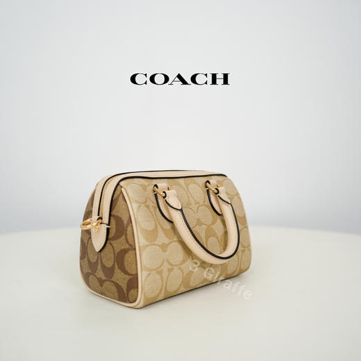 COACH蔻驰 Mini 卡其色老花波士顿包单肩斜挎包 女款CH160 #美国直邮 商品图1