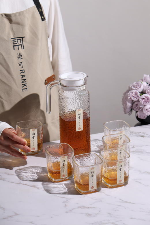 专利款出口级，限量秒杀💥29.9『染可日式锤纹一壶六杯套装』😆只需一杯果茶钱，一点都不心疼❗️❗️可放冰箱侧门，下班回家直接喝上冰水，冷饮自由 商品图6