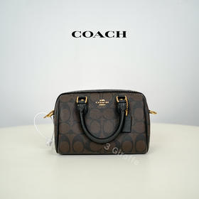 COACH蔻驰 棕色老花Mini波士顿包单肩斜挎手提包 CH469 #美国直邮