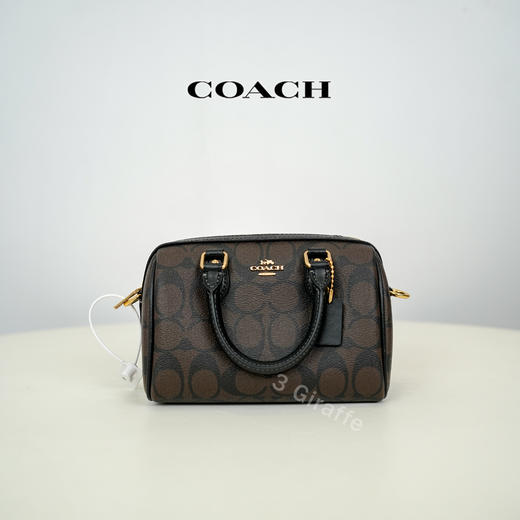 COACH蔻驰 棕色老花Mini波士顿包单肩斜挎手提包 CH469 #美国直邮 商品图0