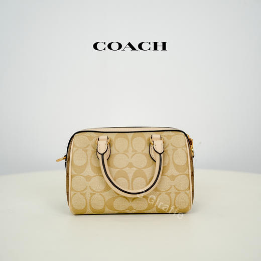 COACH蔻驰 Mini 卡其色老花波士顿包单肩斜挎包 女款CH160 #美国直邮 商品图2
