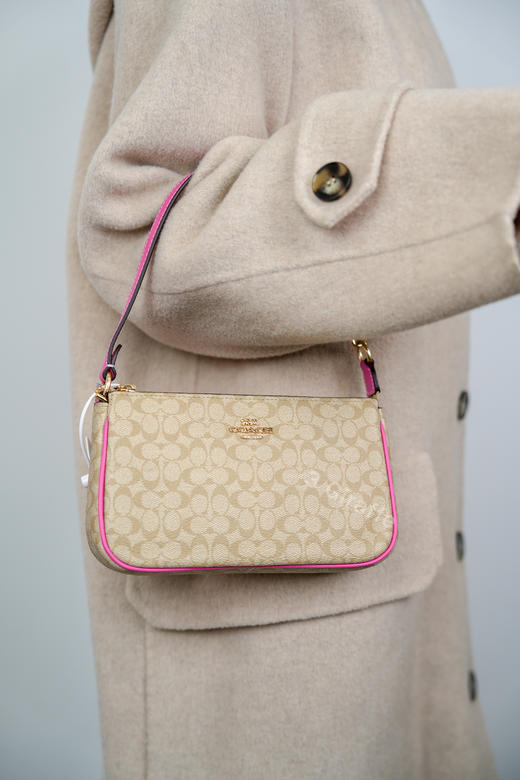 COACH蔻驰 卡其色老花马鞍包单肩腋下手提包 女款CE698 #美国直邮 商品图4